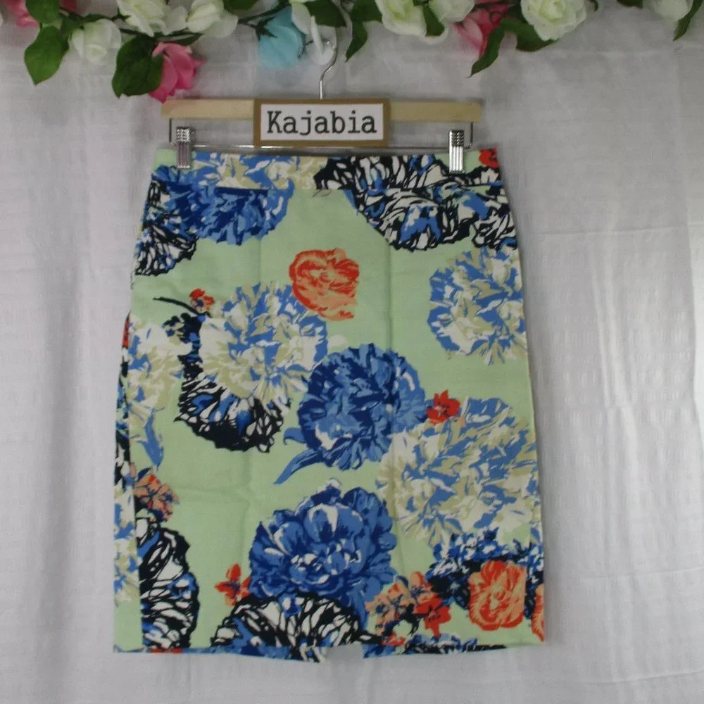 J. CREW The Pencil Skirt Floral Basketweave Size 2 - Picture 2 of 8